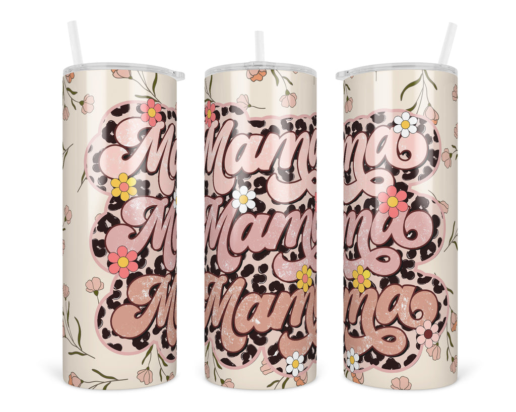 Mama Floral 20 oz insulated tumbler with lid and straw