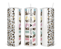 Nurse Leopard 20 oz insulated tumbler with lid and straw - Sew Lucky Embroidery