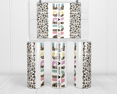 Nurse Leopard 20 oz insulated tumbler with lid and straw
