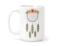 Pink Dream Catcher Monogrammed Coffee Mug