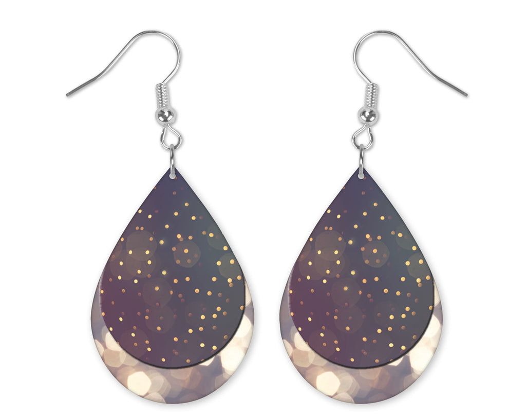 Purple Boho Teardrop Earrings