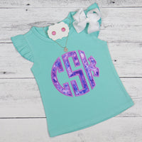 Watercolor Circle Monogram Patch - Sew Lucky Embroidery