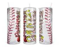 Raising Ballers 20 oz insulated tumbler with lid and straw - Sew Lucky Embroidery