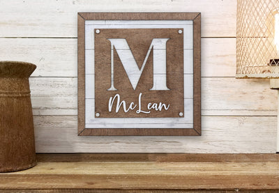Rustic Farmhouse Family Personalized Name Sign