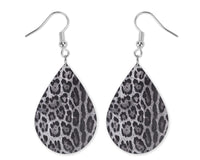 Silver Cheetah Teardrop Earrings