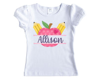 Split Apple Frame Back to School Personalized Shirt - Sew Lucky Embroidery