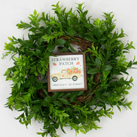 Strawberry Patch Truck Tier Tray Sign on Wreath