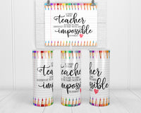Teacher Color Pencils 20 oz insulated tumbler with lid and straw - Sew Lucky Embroidery