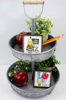 Teacher Gnome Tier Tray Sign - Sew Lucky Embroidery