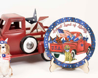 Sweet Land of Liberty Truck Tier Tray Sign and Stand - Sew Lucky Embroidery