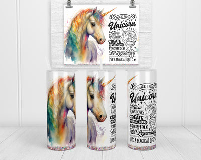 Unicorn Advice 20 oz insulated tumbler with lid and straw