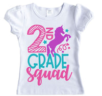 Unicorn Grade Squad Back to School Shirt - Sew Lucky Embroidery