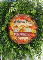 Welcome Pumpkins Door Hanger - Sew Lucky Embroidery