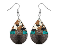 Western Belt Teardrop Earrings - Sew Lucky Embroidery