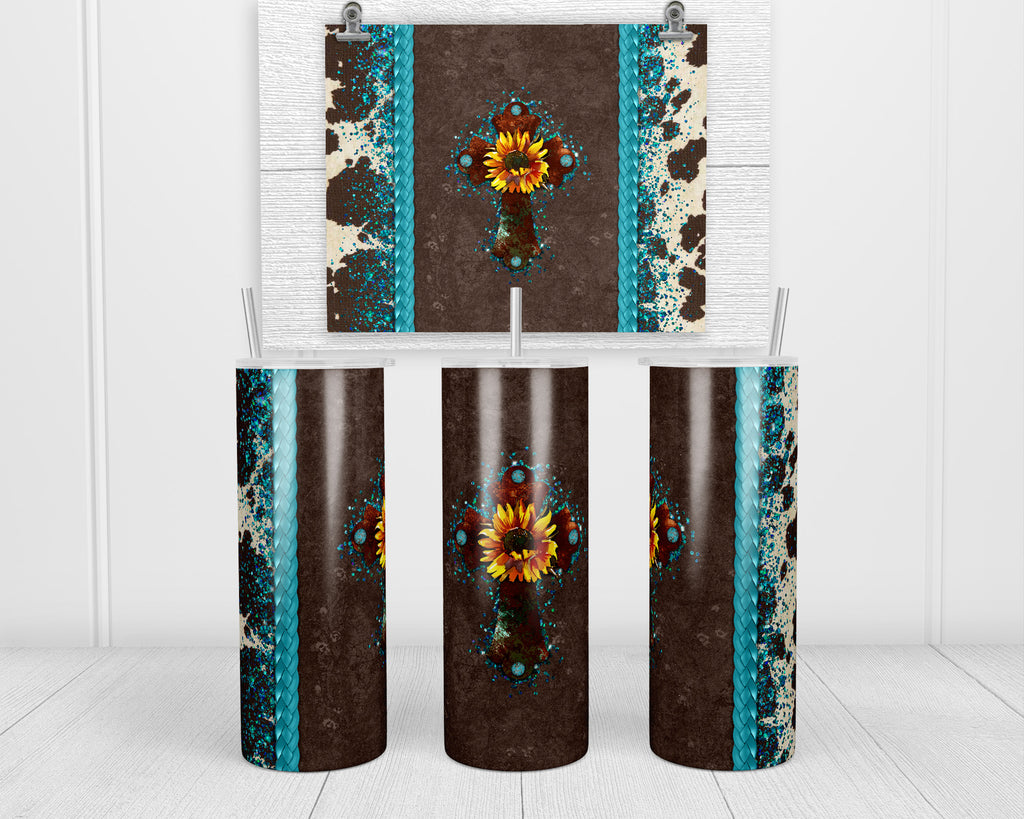 Western Cross 20oz insulated tumble - Sew Lucky Embroidery