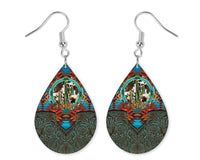 Western Darlin' Teardrop Earrings - Sew Lucky Embroidery