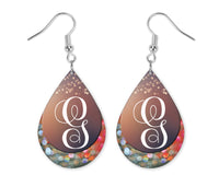 Wild Bokeh Monogrammed Teardrop Earrings