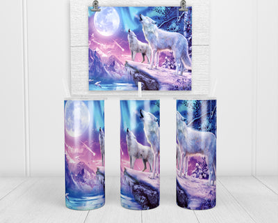 Winter Wolves 20 oz insulated tumbler with lid and straw