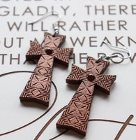 Wooden Cross Earrings - Sew Lucky Embroidery