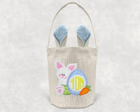 Baby Boy Easter Bunny with Monogrammed Egg Patch - Sew Lucky Embroidery