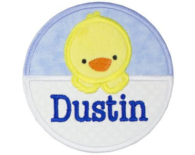 Baby Boy Easter Chick Personalized Sew or Iron on Embroidered Patch