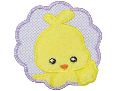 Baby Easter Chick Scallop Waving Sew or Iron on Embroidered Patch
