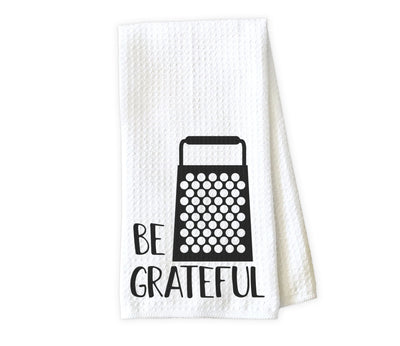 Be Grateful Waffle Weave Microfiber Kitchen Towel