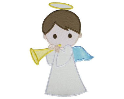 Boy Angel Sew or Iron on Embroidered Patch