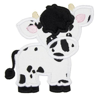 Boy Cow with Horns Sew or Iron on Embroidered Patch
