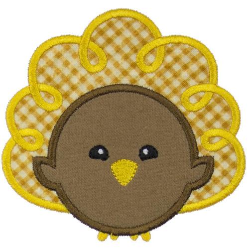 Boy Thanksgiving Turkey Patch - Sew Lucky Embroidery