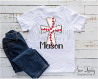 Boys Baseball Cross Personalized sample Shirt