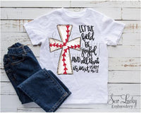 Boys Baseball Cross with Psalms 96:12 Sample Shirt