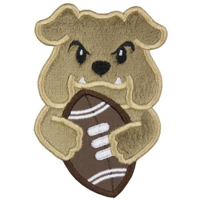 Bulldog Boy Football Sew or Iron on Embroidered Patch