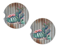 Cactus Metal Personalized Sand Stone Car Coasters 