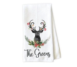 Christmas Deer Personalized Kitchen Towel 