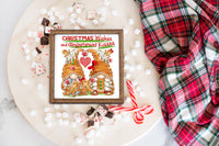 Christmas Wishes and Gingerbread Kisses Christmas Sign - Sew Lucky Embroidery