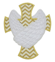 Cross with Wings Patch - Sew Lucky Embroidery