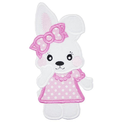 Cute Girl Bunny Sew or Iron on Embroidered Patch