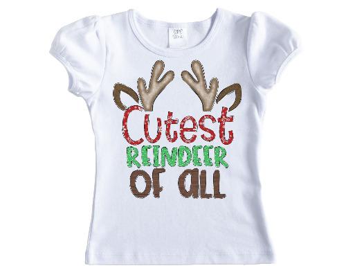 Cutest Reindeer of All Christmas Shirt - Sew Lucky Embroidery