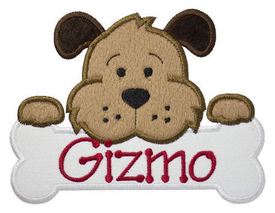 Dog Bone Personalized Sew or Iron on Embroidered Patch