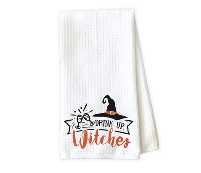 Drink up Witches Waffle Weave Microfiber Kitchen Towel