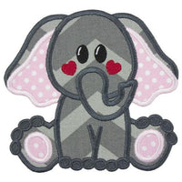 Elephant with Red Heart Cheeks Patch - Sew Lucky Embroidery