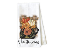 Fall Kettle Kitchen Personalized Towel - Waffle Weave Towel - Microfiber Towel - Kitchen Decor - House Warming Gift - Sew Lucky Embroidery
