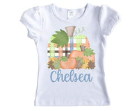 Fall Plaid Pumpkin Girls Personalized Shirt - Sew Lucky Embroidery