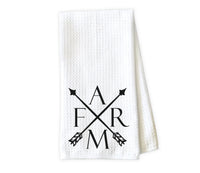 Farm Arrows Kitchen Towel - Waffle Weave Towel - Microfiber Towel - Kitchen Decor - House Warming Gift - Sew Lucky Embroidery