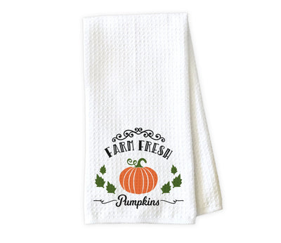 Farm Fresh Pumpkins Waffle Weave Microfiber Kitchen Towel