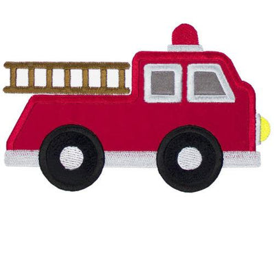 Fire Truck Sew or Iron on Embroidered Patch