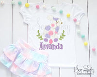 Floral Easter Bunny Girl Personalized Shirt - Sew Lucky Embroidery