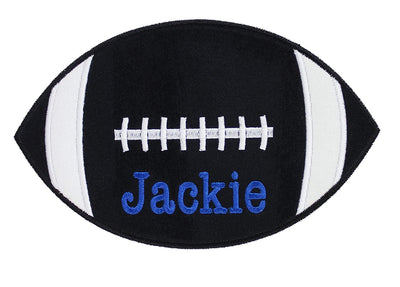 Football Black Personalized Sew or Iron on Embroidered Patch