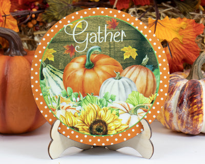 Gather Fall Tier Tray Sign and Stand